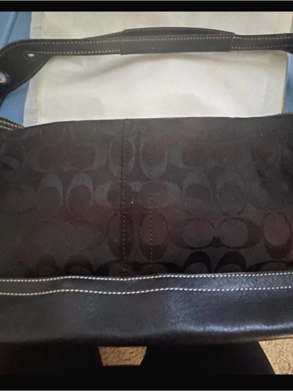 Coach Navy Lining with Black Leather Logo Patch
